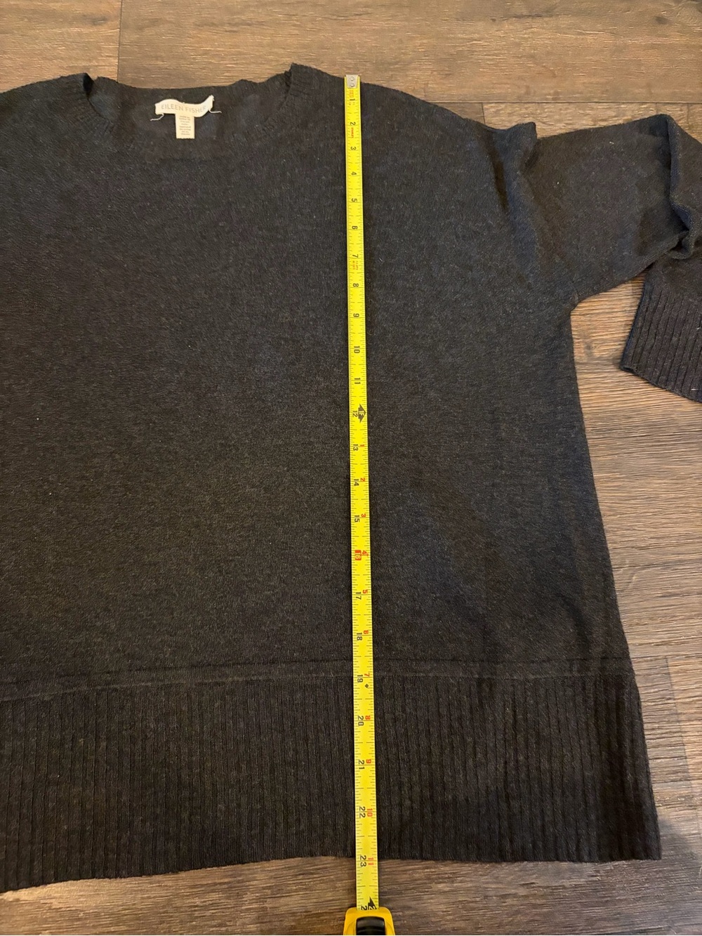 Eileen Fisher Women’s Charcoal Grey Boxy Minimalist Sweater Size Small - Picture 4 of 6